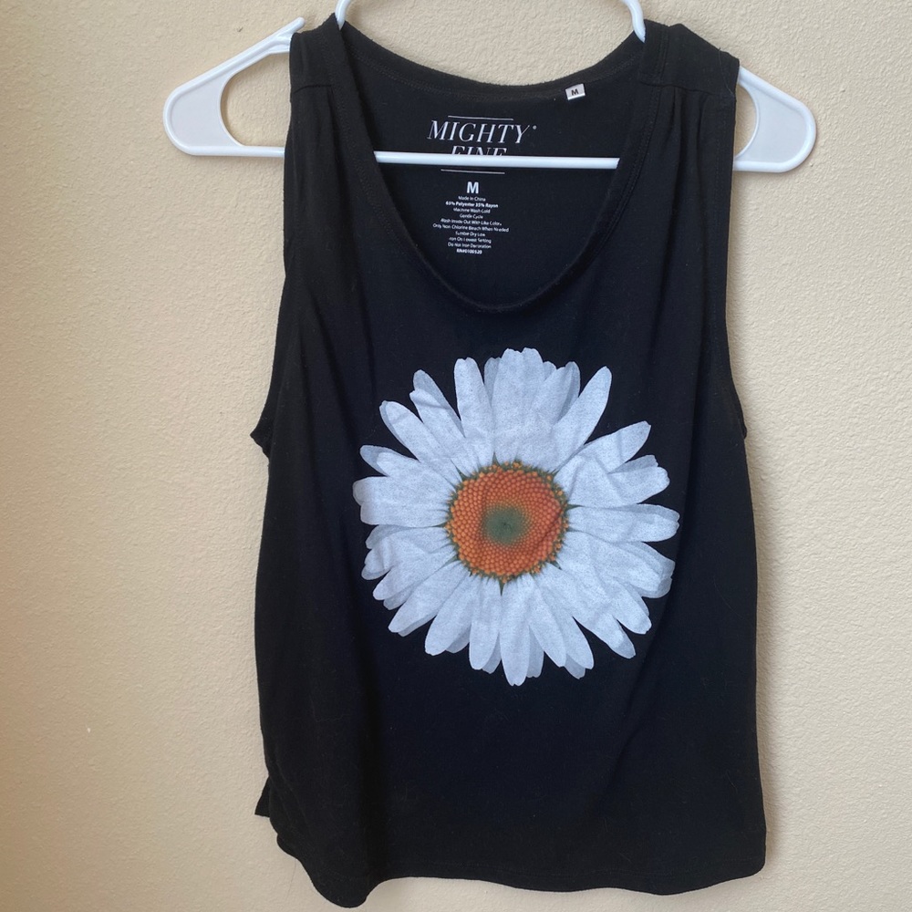 Black graphic tank top